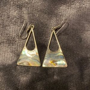 NWT sterling silver abalone shell drop earrings